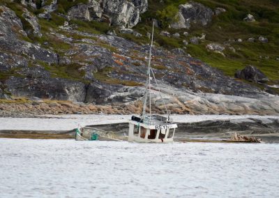 Wrak op de route naar Sandbukta